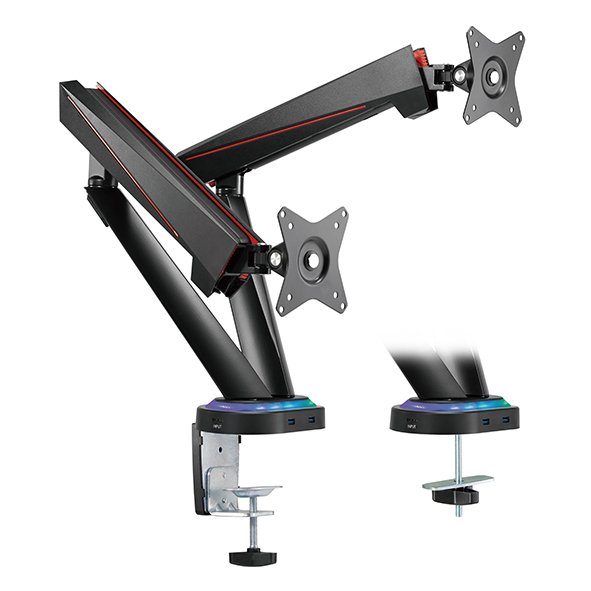 Dual Monitor Thin Gas Spring Monitor Arm With Usb Ports